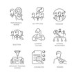 Recruitment pixel perfect linear icons set. Executive search, professional headhunting customizable thin line contour symbols. Isolated vector outline illustrations. Editable stroke