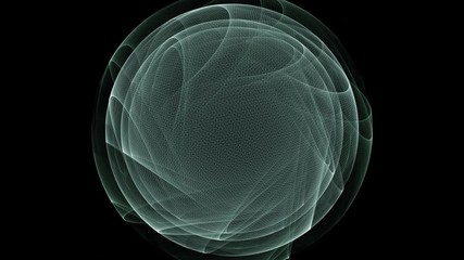 Wall Mural - evolving abstract circular geometric mathematical patten on black