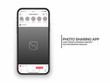 © yamonstro - Instagram Photo Sharing Mobile App UI and UX Concept Vector Mockup in Light Mode on Frameless Smart Phone iPhone Screen Isolated on White Background. Social Network Account Bright Design Template