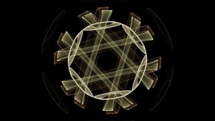 Wall Mural - evolving abstract circular geometric mathematical patten on black