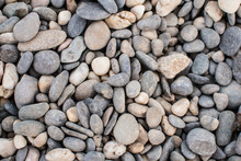 Sea Pebbles. Background Of Pebbles. Wet Stones. Multicolored Pebbles. Sea Shore.