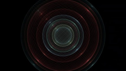 Wall Mural - slowly evolving concentric orbital globes on black background