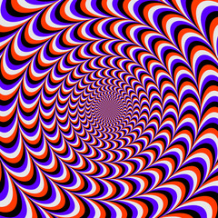 Poster - Rounded color optical illusion. Art psychedelic design.