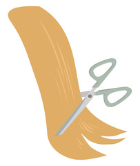 Poster - Cutting hair, illustration, vector on white background.