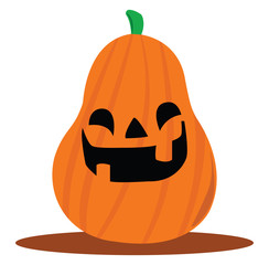 Poster - Evil pumpkin, illustration, vector on white background.