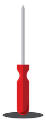 Sticker - Red screwdriver, illustration, vector on white background.