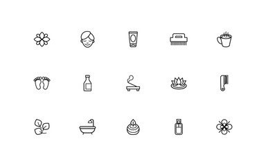 Poster - bundle of spa line style icons