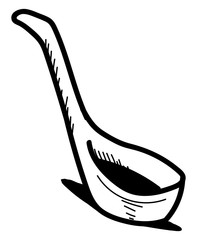 Poster - Drawing of a ladle, illustration, vector on white background.