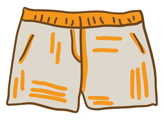 Sticker - Orange shorts, illustration, vector on white background.