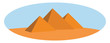 Pyramid of Cheops, illustration, vector on white background.