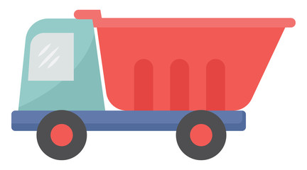 Canvas Print - Truck toy, illustration, vector on white background.