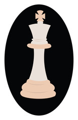 Sticker - White chess king, illustration, vector on white background.