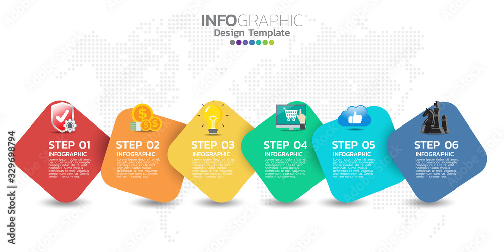 Timeline infographics design template with 5 options, process diagram ...