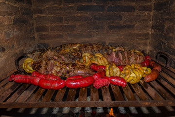 Wall Mural - grilled meat and vegetables