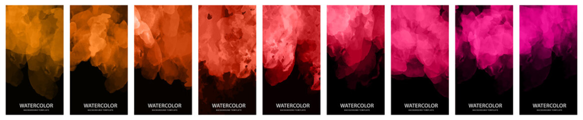 Wall Mural - black background set with mystical red fog or smoke. dramatic poster template.
