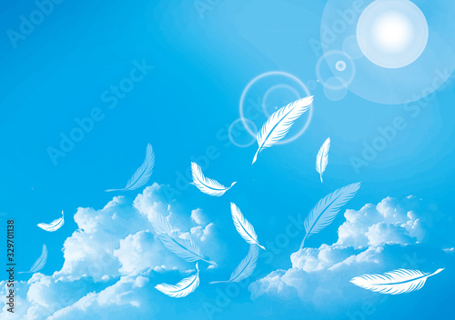 青空 羽 空 快晴 晴天 晴れ 太陽 青空 雲 入道雲 Stock Vector Adobe Stock