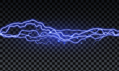 Wall Mural - realistic lightning. thunder spark light on transparent background. illuminated realistic path of th