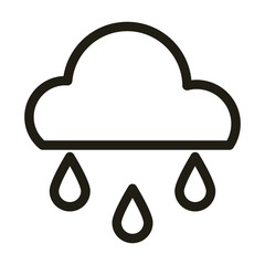 Wall Mural - cloud with rain, line style icon