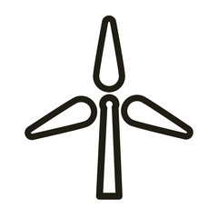 Poster - windmill for electricity, line style icon