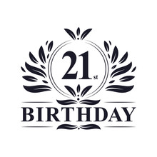21 Years Birthday Logo, 21st Birthday Celebration.
