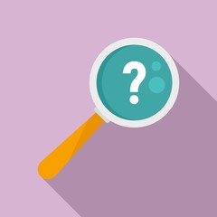 Poster - Request magnifier question icon. Flat illustration of request magnifier question vector icon for web design