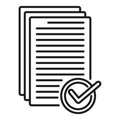 Poster - Receive approved documents icon. Outline receive approved documents vector icon for web design isolated on white background