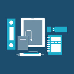 Fototapete - Business tools. Flat design concept