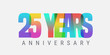 © kora_ra_123 - 25 years anniversary vector icon, logo. Multicolor design element with modern style sign