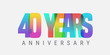 © kora_ra_123 - 40 years anniversary vector icon, logo. Multicolor design element with modern style sign
