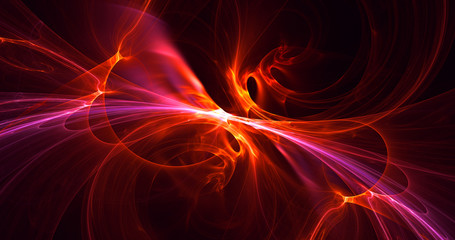 Poster - 3d rendering abstract fractal light background