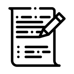 Poster - Pen Writing On Paper List Agile Element Vector Icon Thin Line. Agile Gear And Document, Sandglass And Package, Loud-speaker And Stop Watch Concept Linear Pictogram. Monochrome Contour Illustration