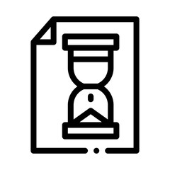 Poster - Hourglass Sandglass On File Agile Element Vector Icon Thin Line. Agile Rocket And Document, Gear And Package, Loud-speaker And Stop Watch Concept Linear Pictogram. Monochrome Contour Illustration