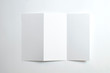 © Yurii - Blank opened tri fold brochure isolated on white as template for design presentation, showcase, etc.
