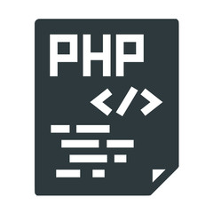 Canvas Print - php programming black icon on white background