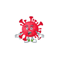 Sticker - A mascot design of coronavirus amoeba making a surprised gesture