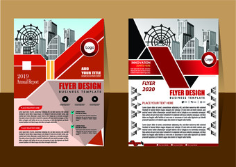 Business abstract vector template Brochure design cover modern layout annual report poster flyer in A4 with colorful triangles geometric shapes for tech science market with light background