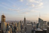 Fototapeta Krajobraz - Beautiful aerial view of New York city skyline at sunset, USA