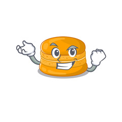 Poster - Orange macaron cartoon character style with happy face