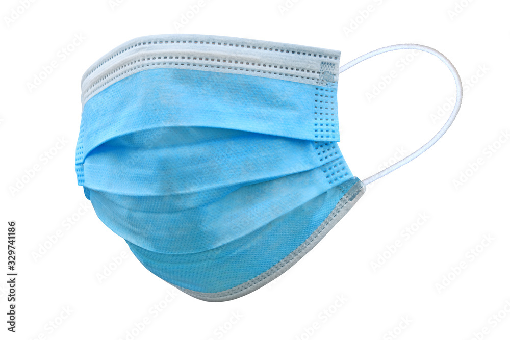 Doctor mask and corona virus protection isolated on a white background, Covid-19, With clipping path - obrazy, fototapety, plakaty 
