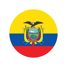 flag, Ecuador Flag Round Glossy Icon. Vector illustration eps 10.