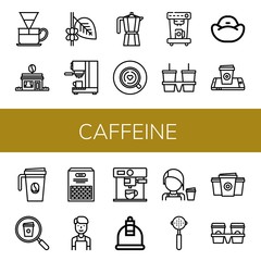 Sticker - caffeine simple icons set