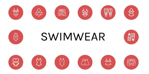 Canvas Print - swimwear simple icons set