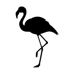 Canvas Print - Black silhouette flamingo logo.