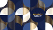 Luxury gold, blue, white geometrical abstract pattern