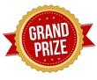 Illustration of a red Grand prize sign stamp on a white background