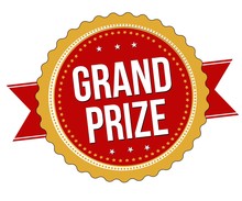 Illustration Of A Red Grand Prize Sign Stamp On A White Background