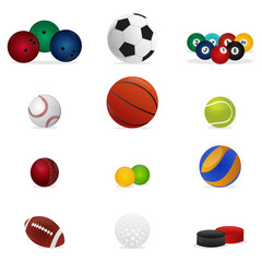  set of sport balls icon vector illustration