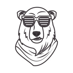 Poster - funny bear grizzly with sunglasses cool style