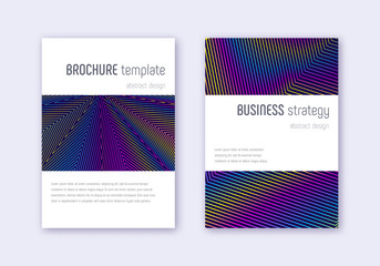 Minimalistic cover design template set. Rainbow ab