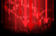 abstract background of red arrow down economy crisis stock market